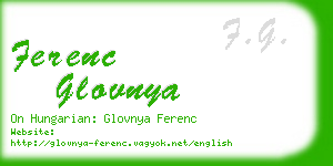 ferenc glovnya business card
